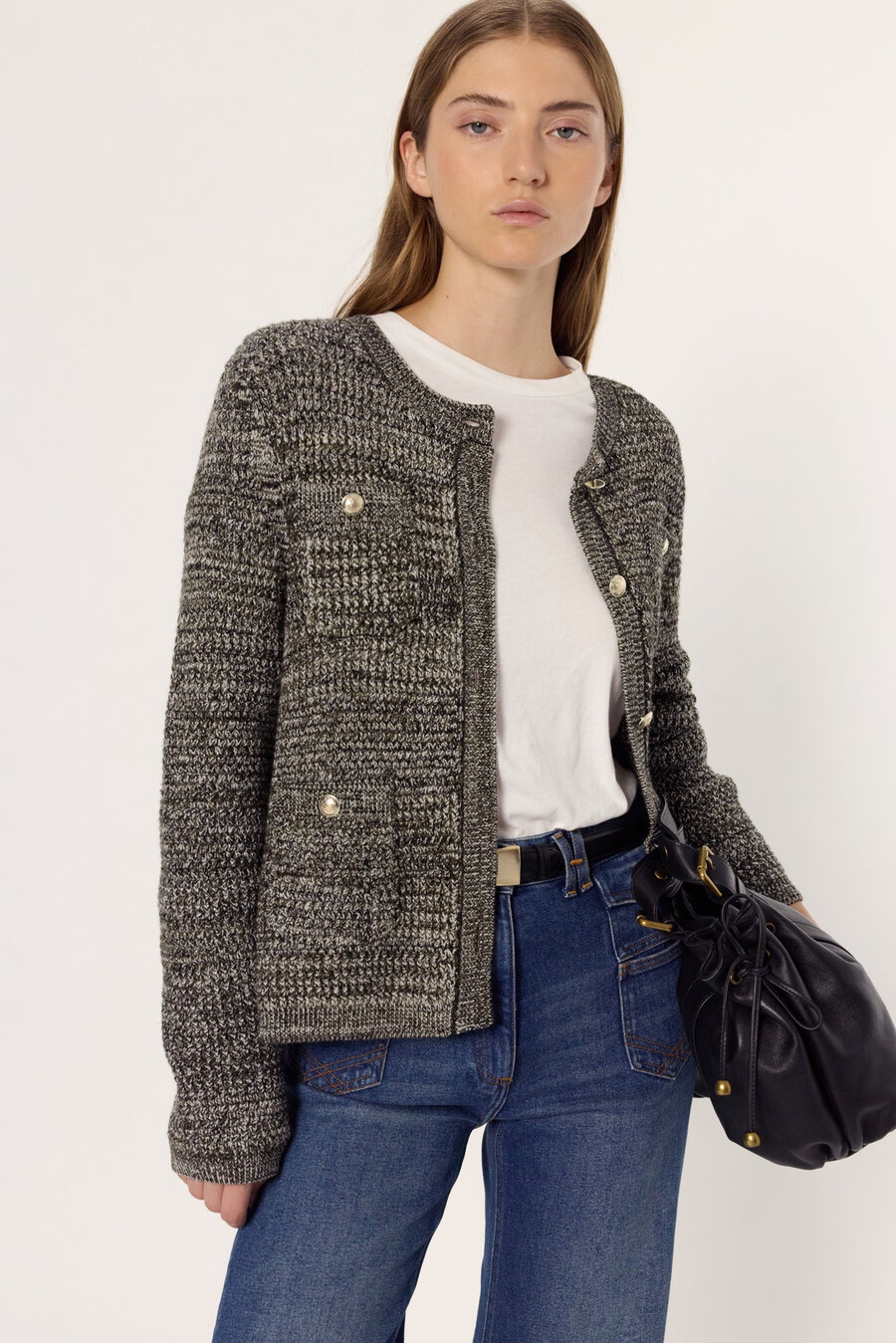 cardigan style tweed avec lurex - edeline