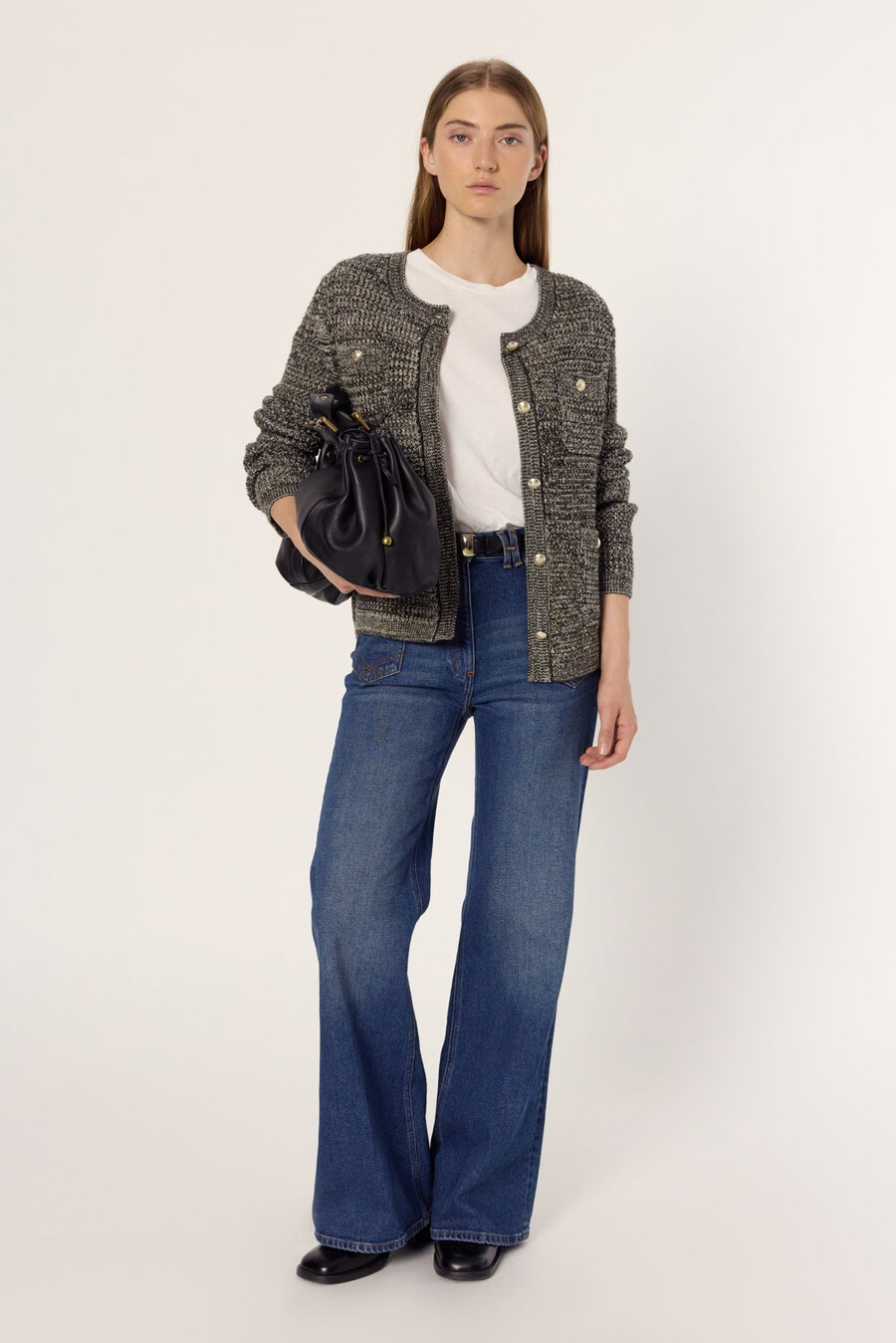 cardigan style tweed avec lurex - edeline
