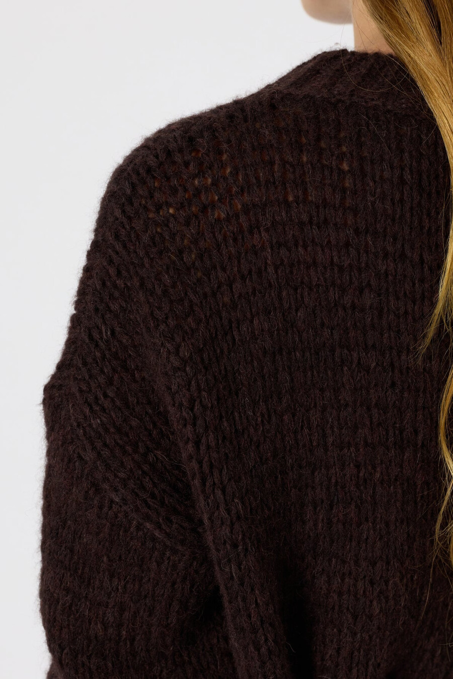pull à col rond en maille lâche