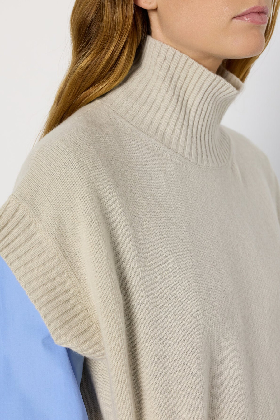 pull sans manches en laine et cachemire