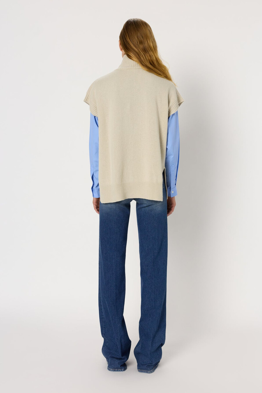 pull sans manches en laine et cachemire