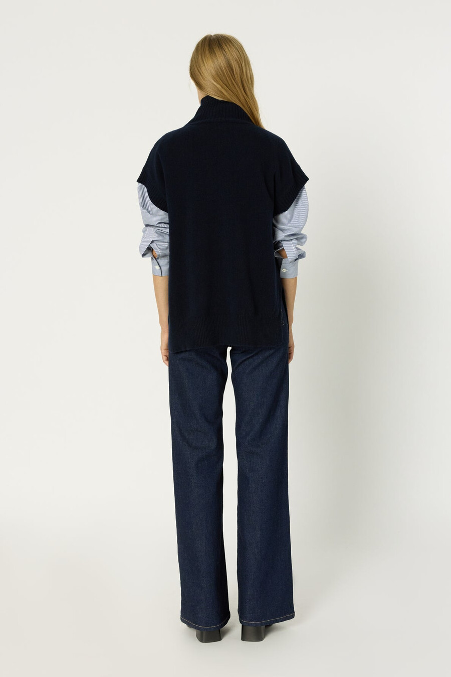 pull sans manches en laine et cachemire