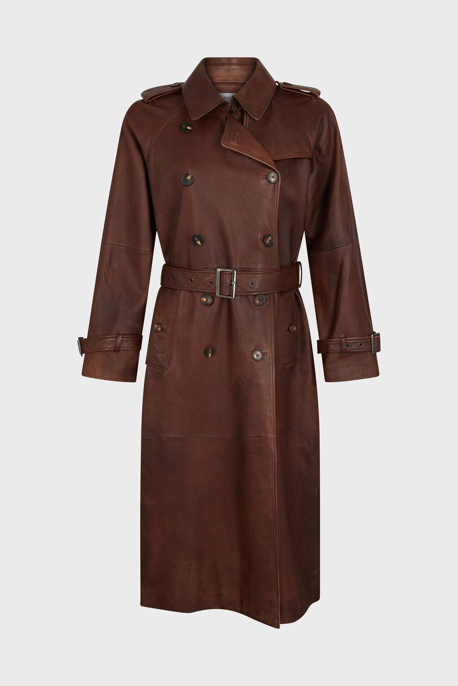 trench-coat en cuir dagneau - lexie