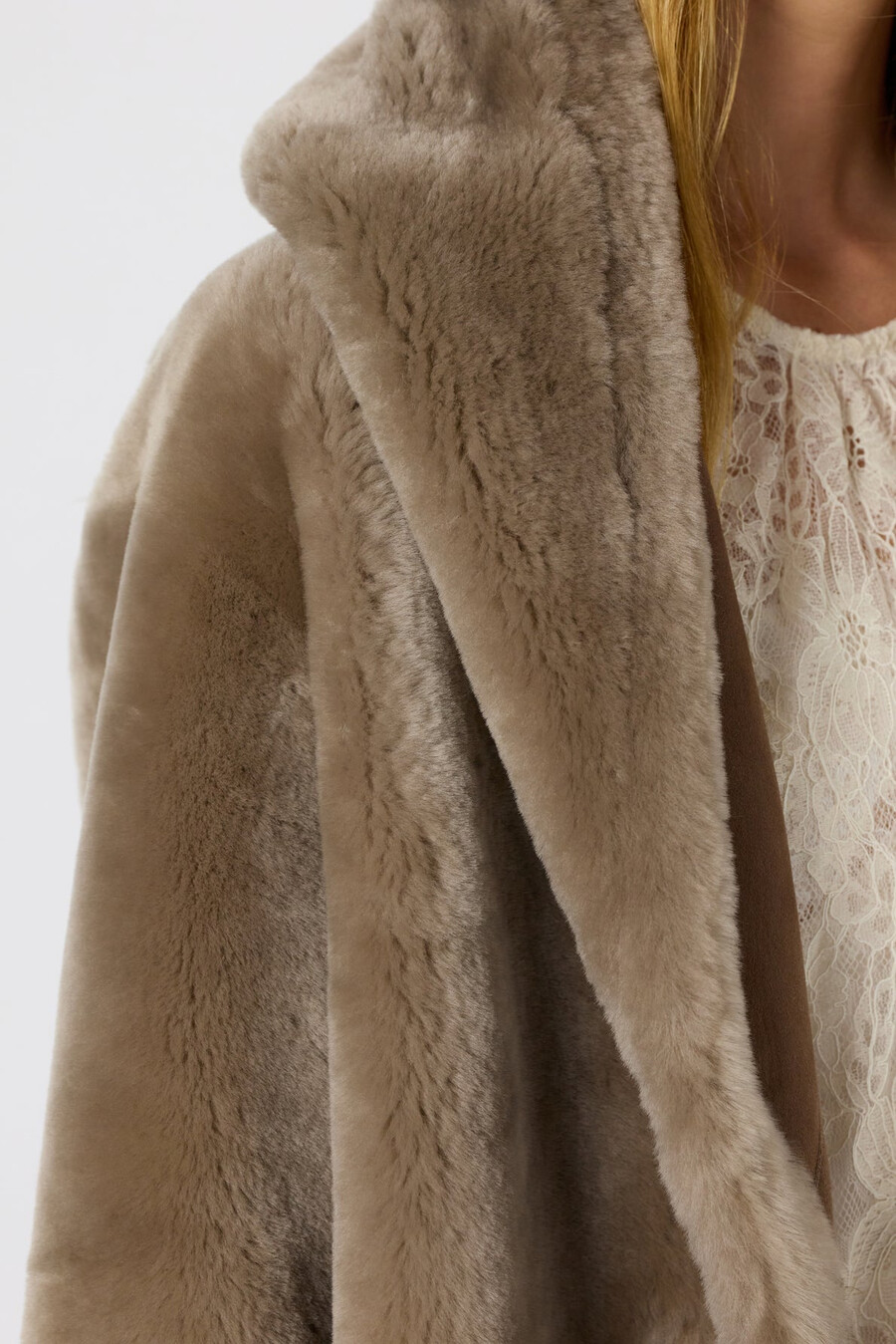 manteau réversible en peau lainée - malia