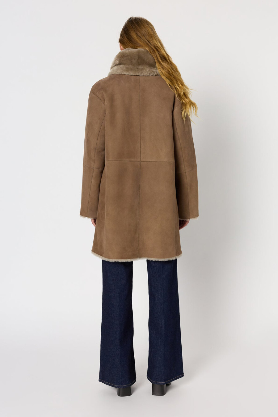 manteau réversible en peau lainée - malia