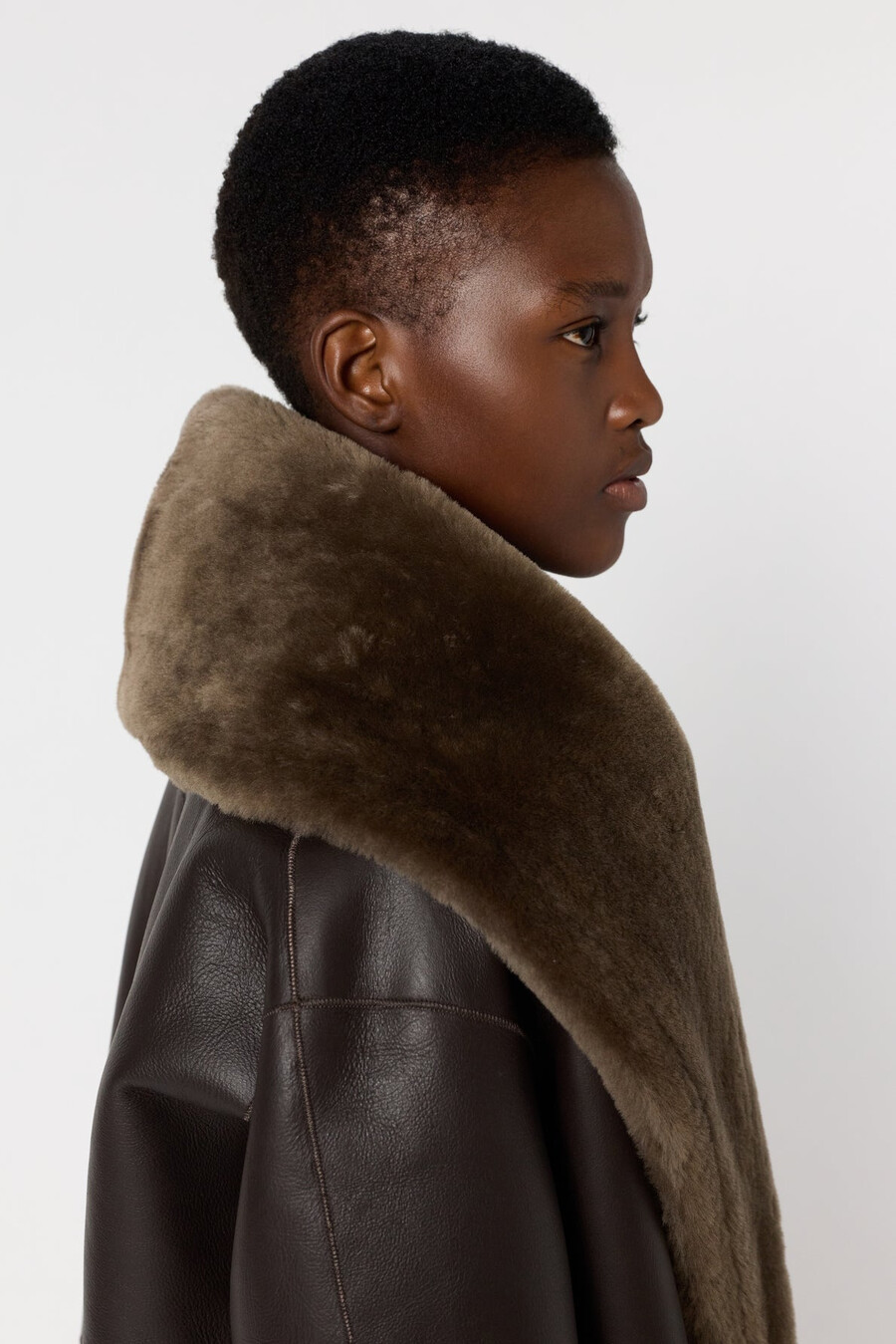 manteau réversible en peau lainée - melina