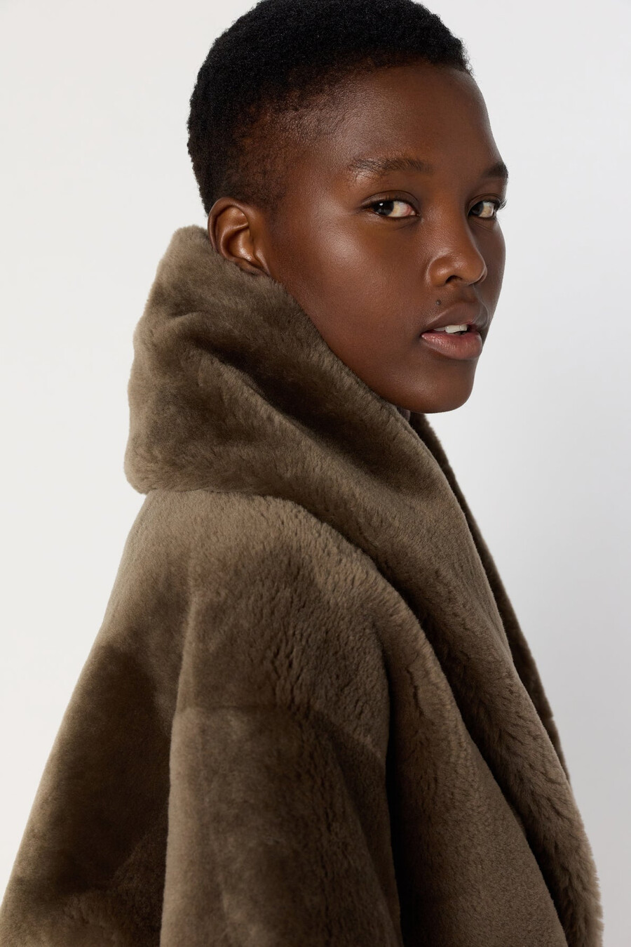 manteau réversible en peau lainée - melina