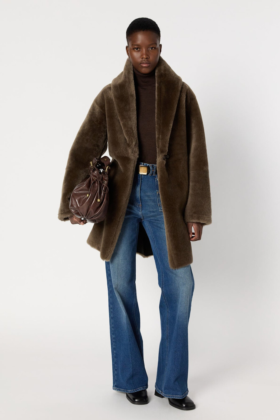 manteau réversible en peau lainée - melina
