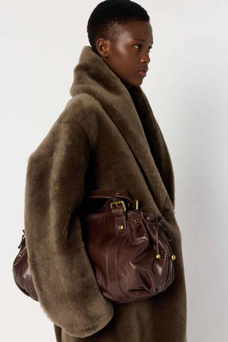 manteau réversible en peau lainée - melina
