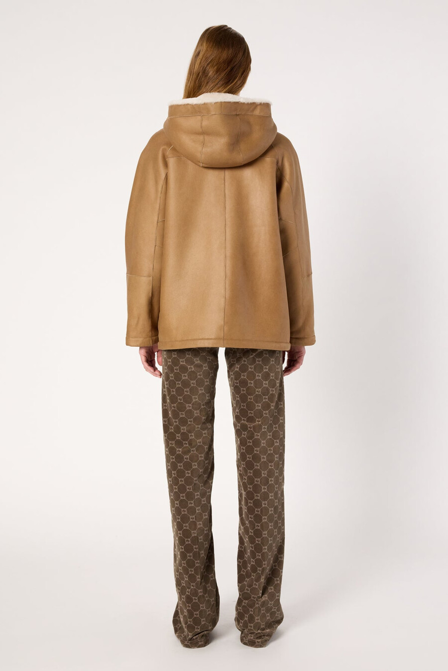 manteau court en peau lainée - margaux