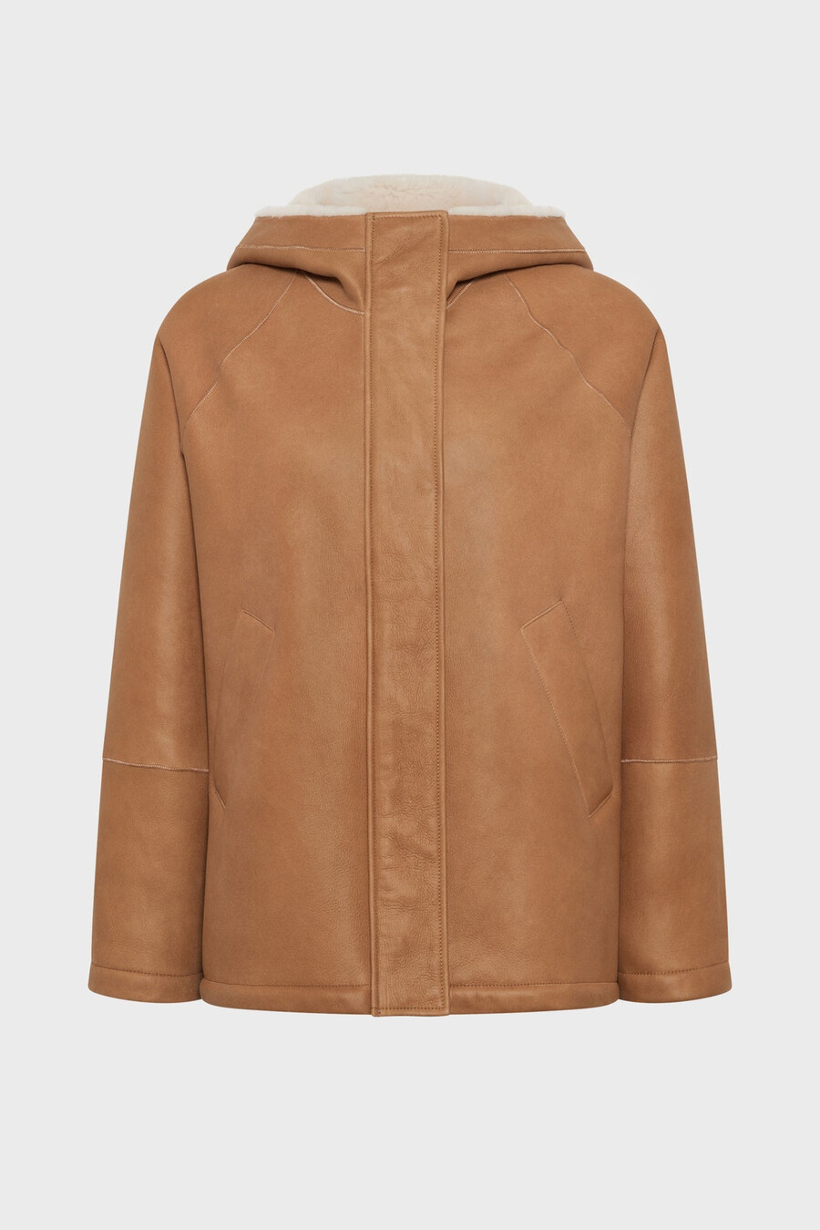 manteau court en peau lainée - margaux