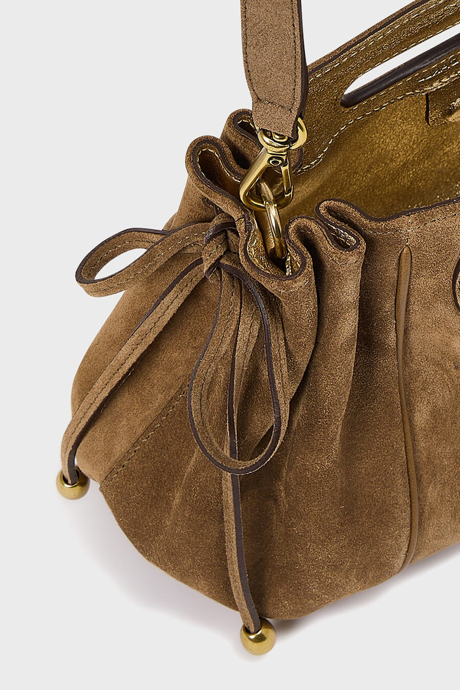 sac à main en cuir suédé avec intérieur métallisé - mini dany
