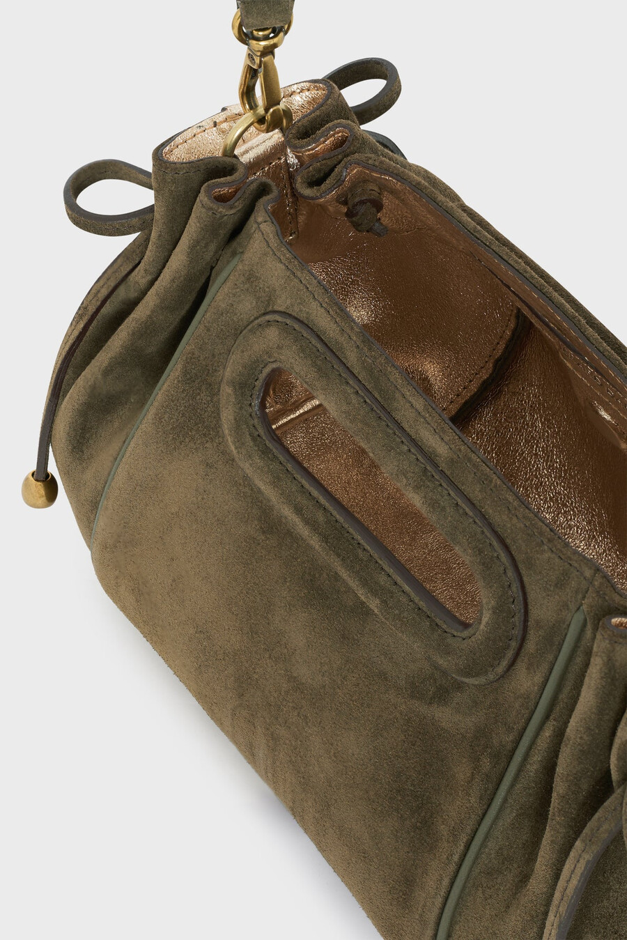 sac à main en daim intérieur métallisé - mini dany
