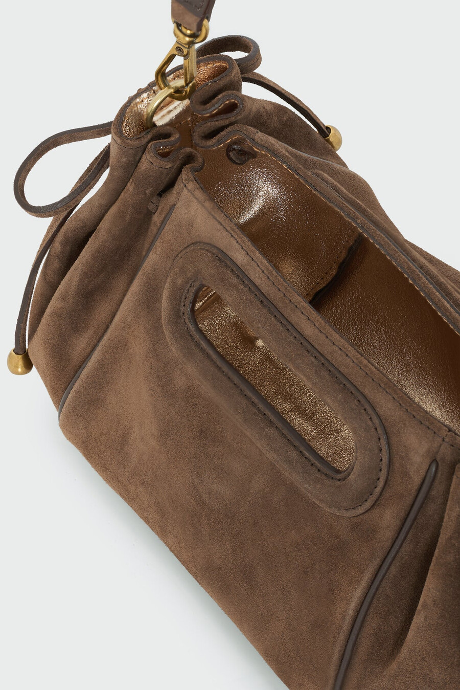 sac à main en daim intérieur métallisé - mini dany