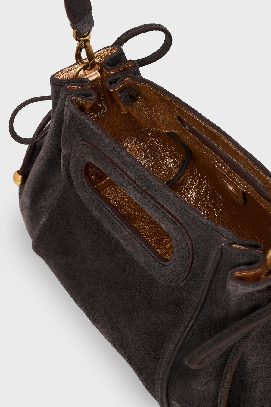 sac à main en daim intérieur métallisé - mini dany