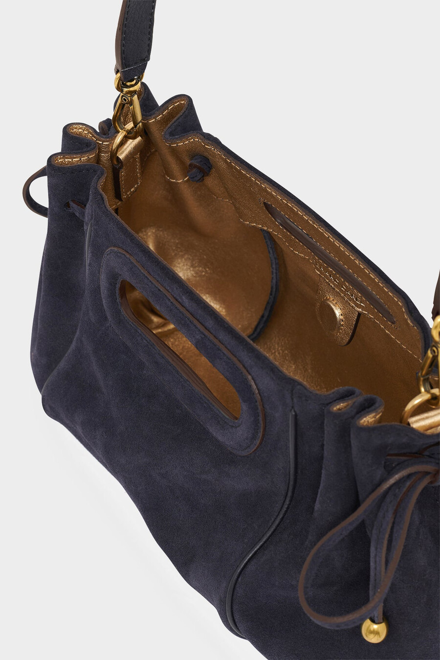 sac à main en cuir suédé avec intérieur métallisé - mini dany