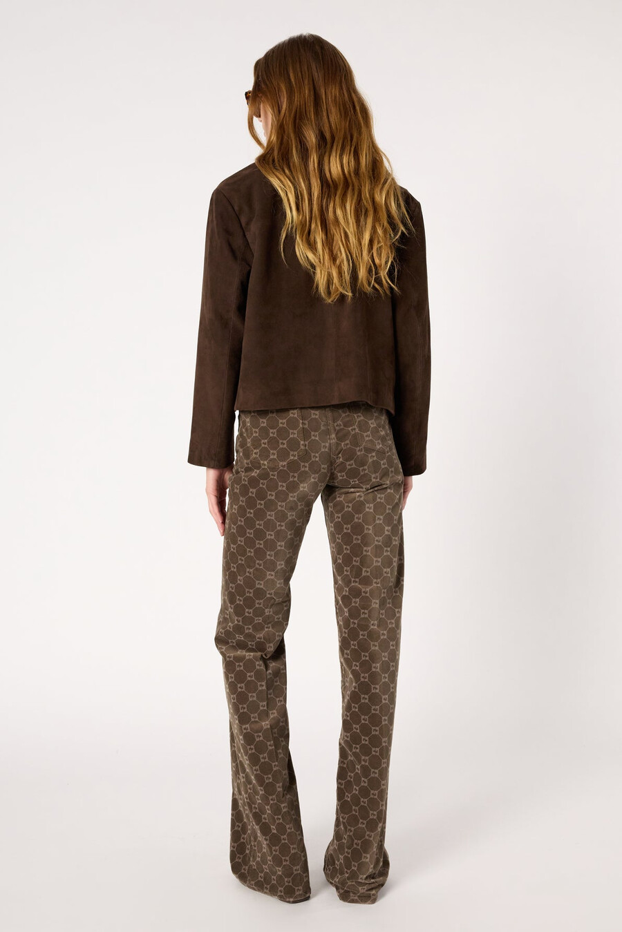 pantalon évasé en velours côtelé avec monogramme - anna