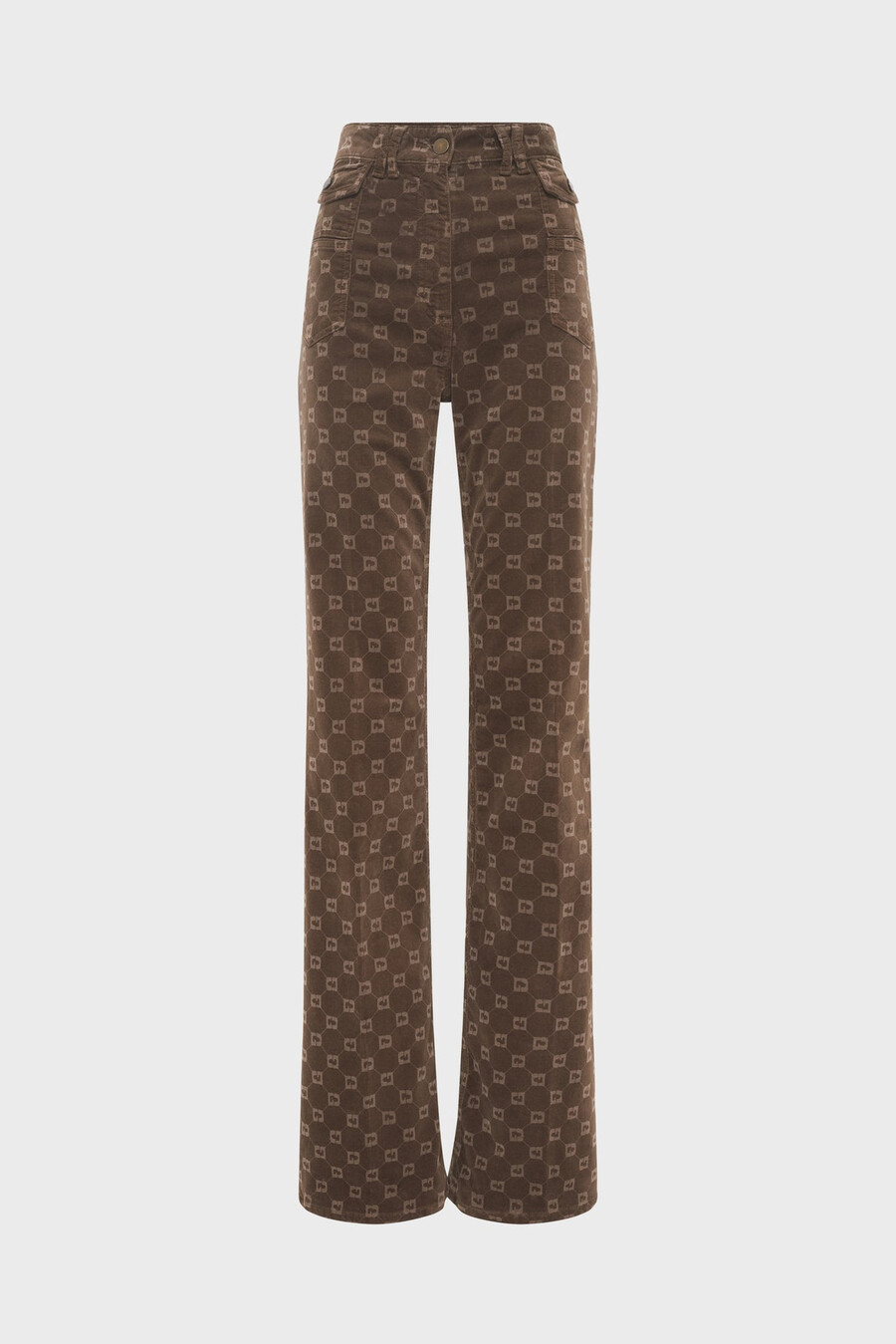 pantalon évasé en velours côtelé avec monogramme - anna