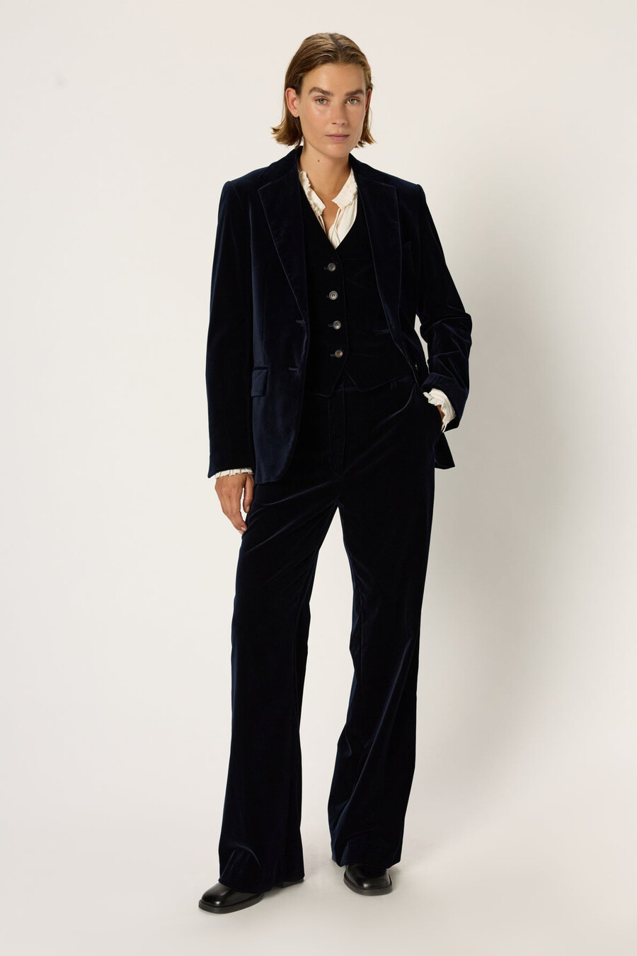 pantalon large en velours - clotilde