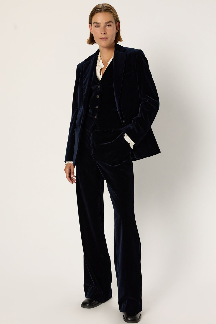 pantalon large en velours - clotilde