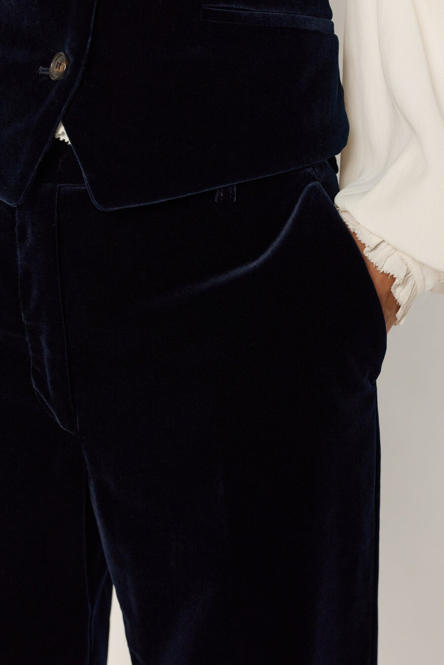 pantalon large en velours - clotilde