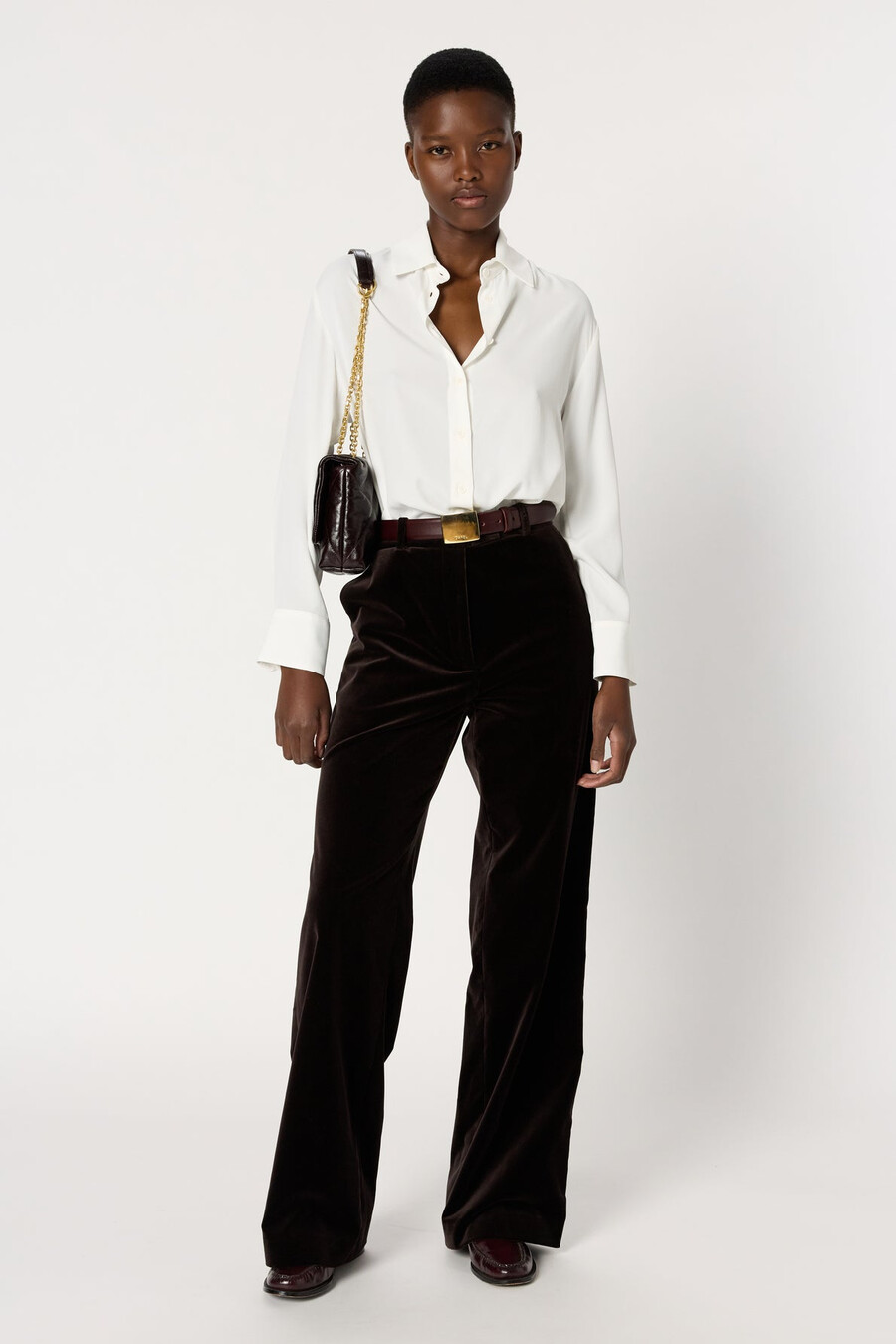 pantalon large en velours - clotilde