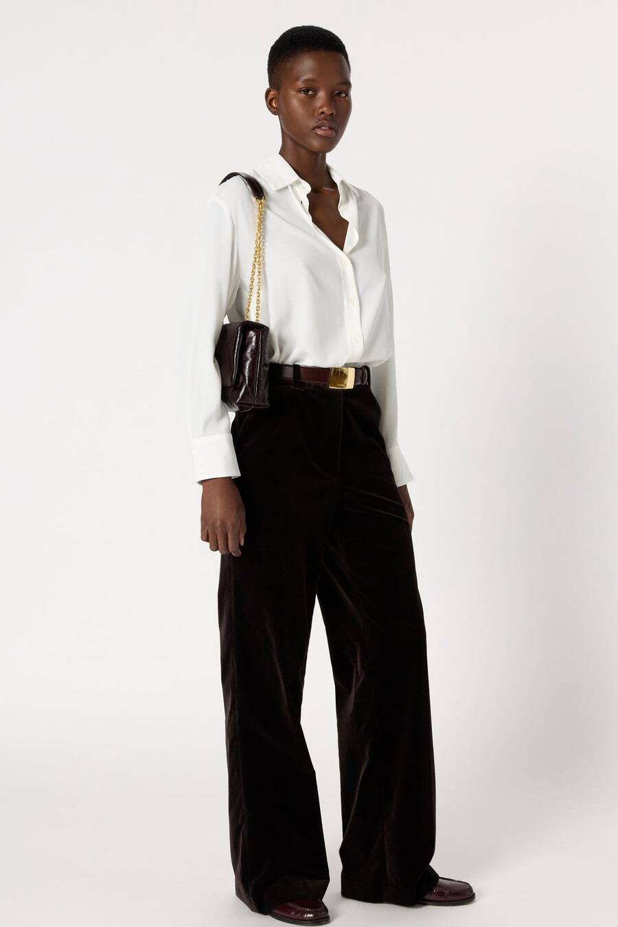 pantalon large en velours - clotilde