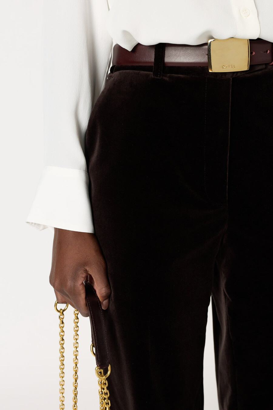 pantalon large en velours - clotilde