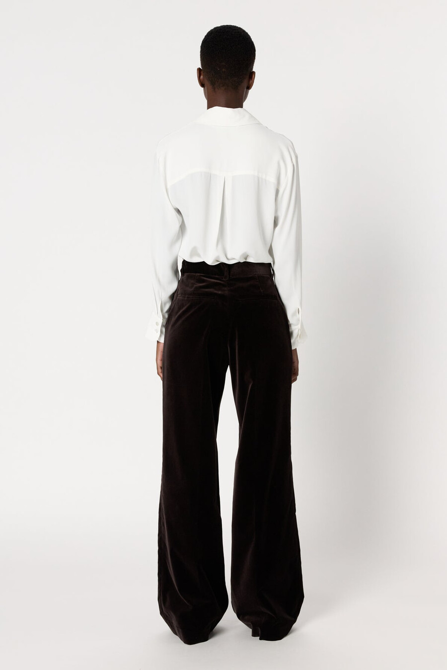 pantalon large en velours - clotilde