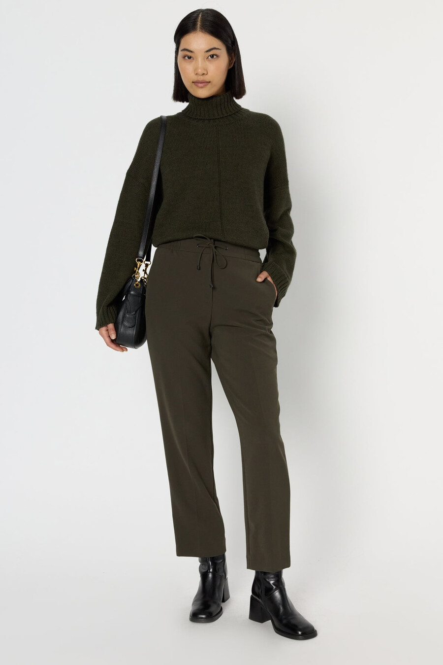 pantalon droit à taille élastiquée - clarael