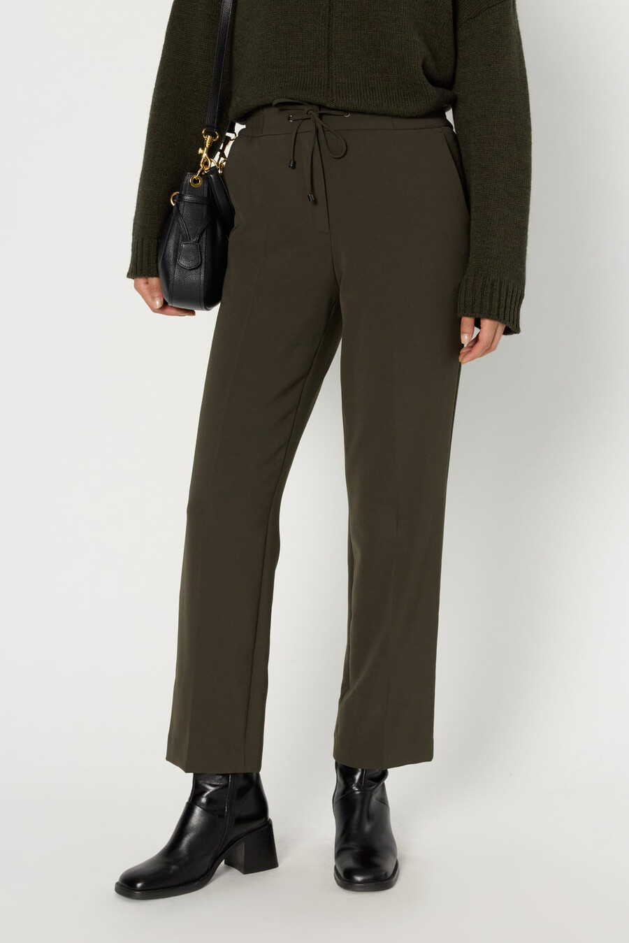 pantalon droit à taille élastiquée - clarael