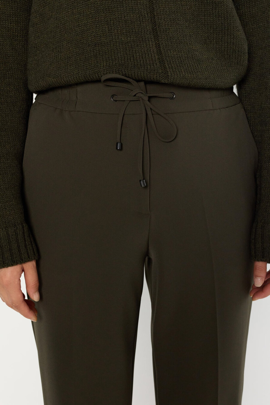 pantalon droit à taille élastiquée - clarael