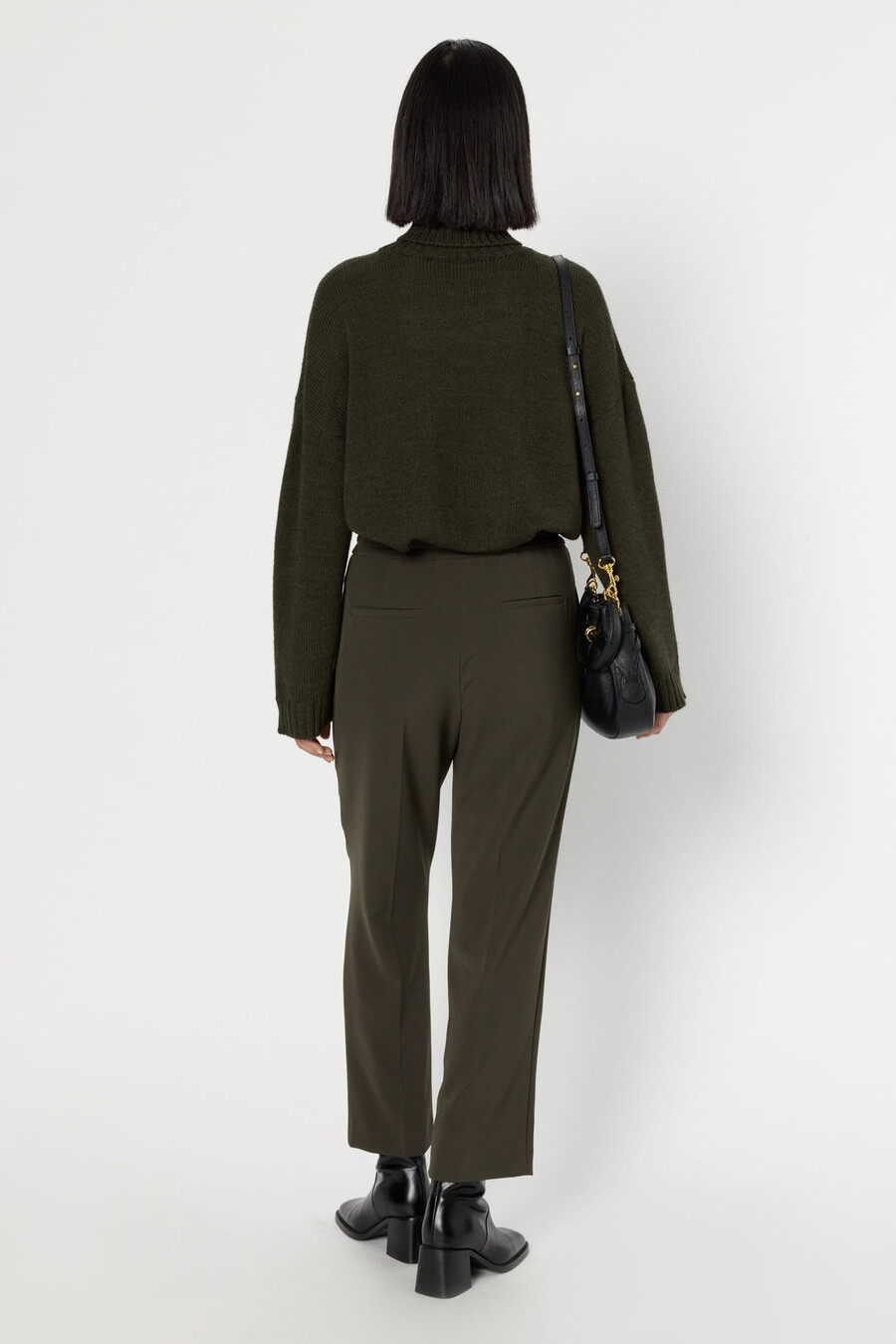 pantalon droit à taille élastiquée - clarael