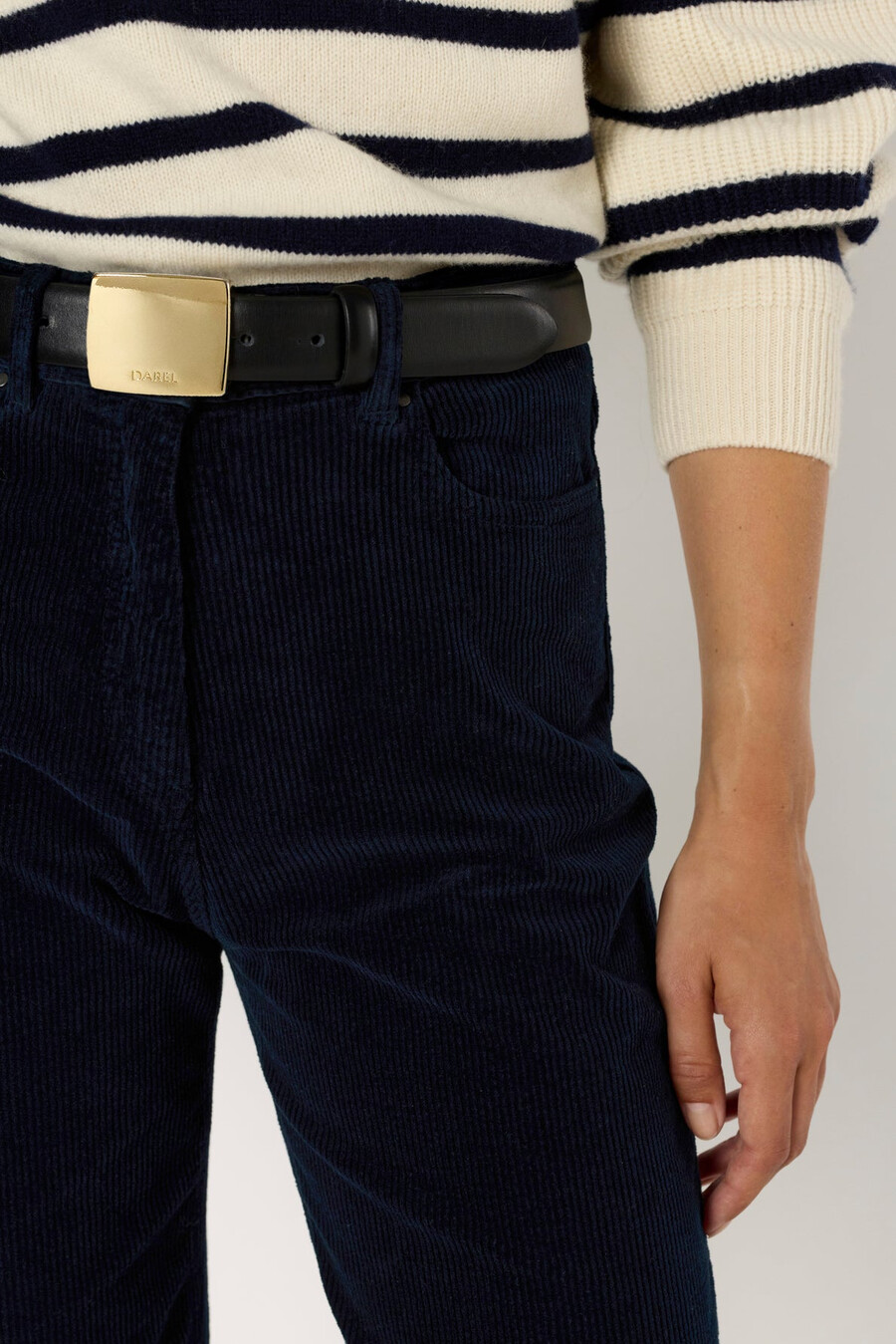 pantalon droit en velours côtelé - celeste