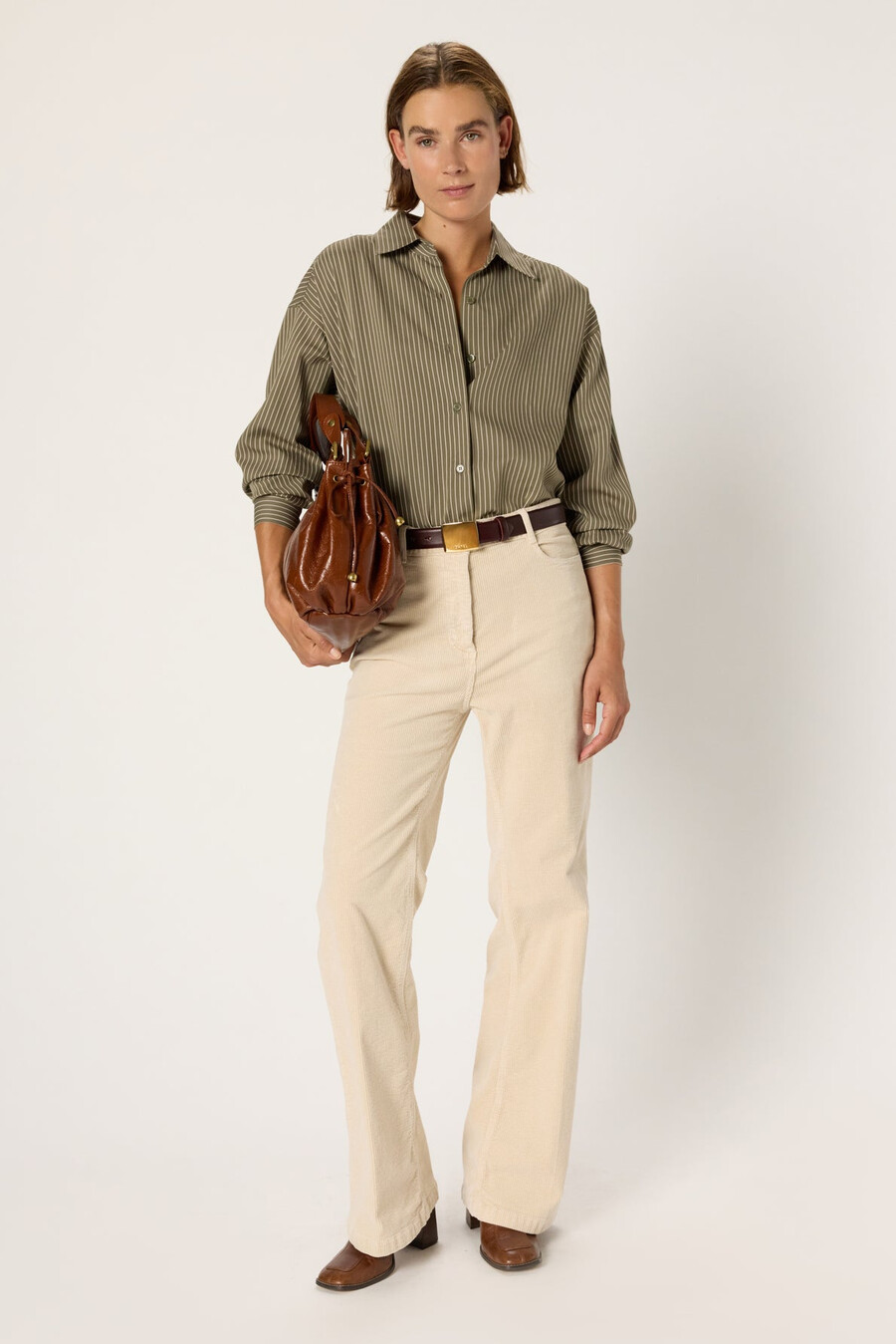 pantalon évasé en velours côtelé - chantal