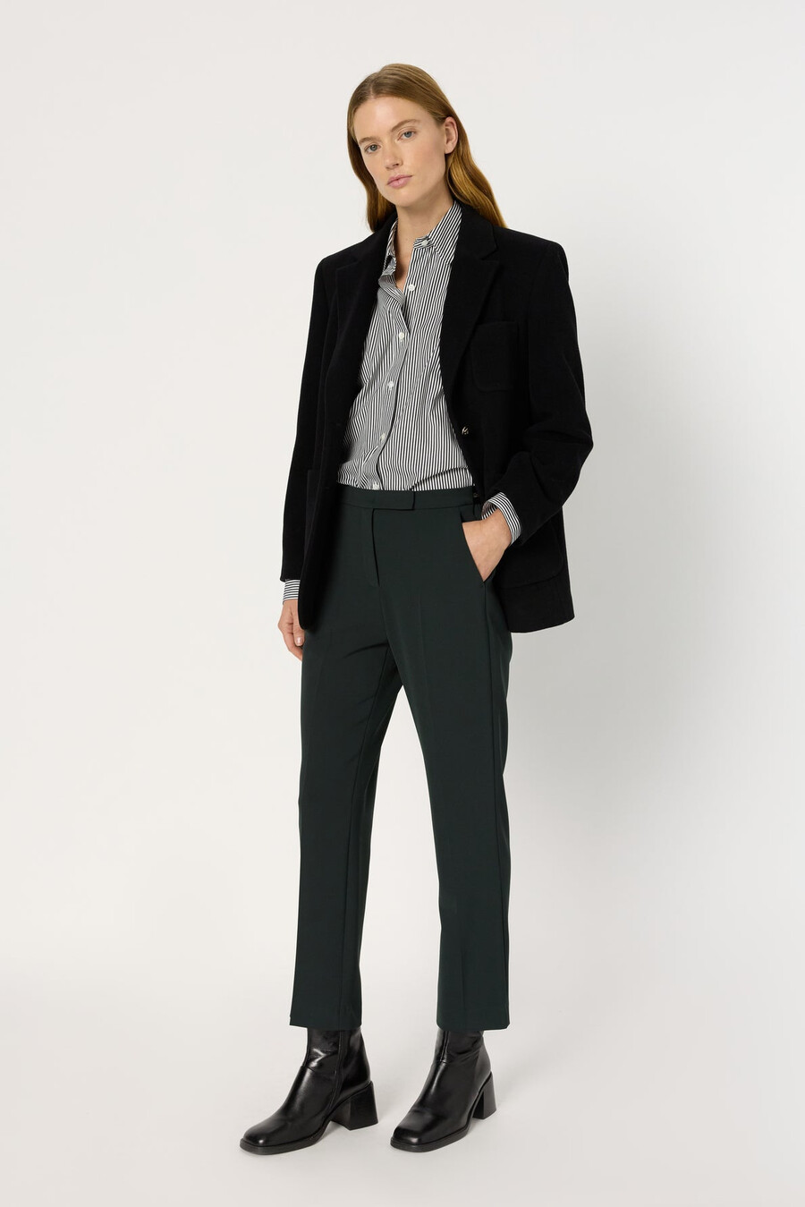 pantalon droit à taille élastiquée - cora