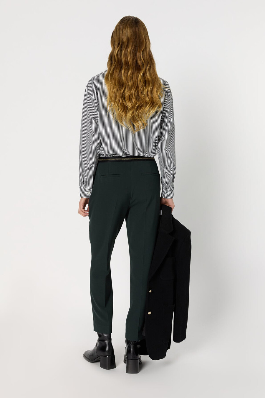 pantalon droit à taille élastiquée - cora