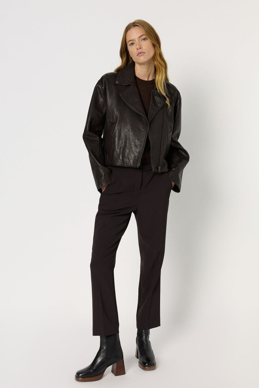 pantalon droit à dos élastiqué - cora