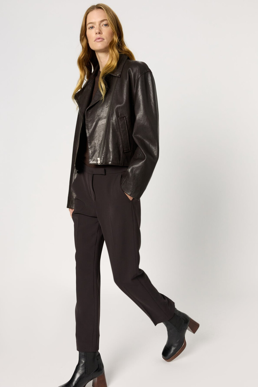 pantalon droit à dos élastiqué - cora