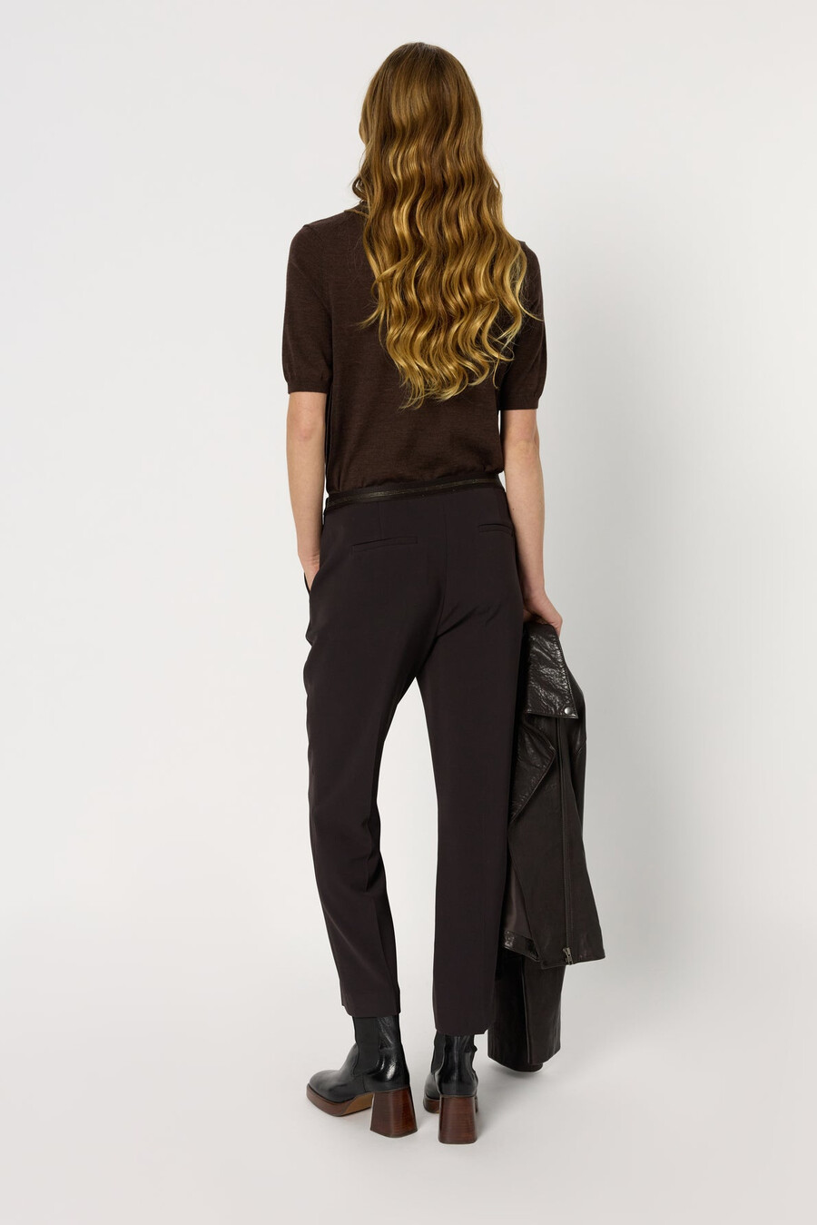 pantalon droit à dos élastiqué - cora
