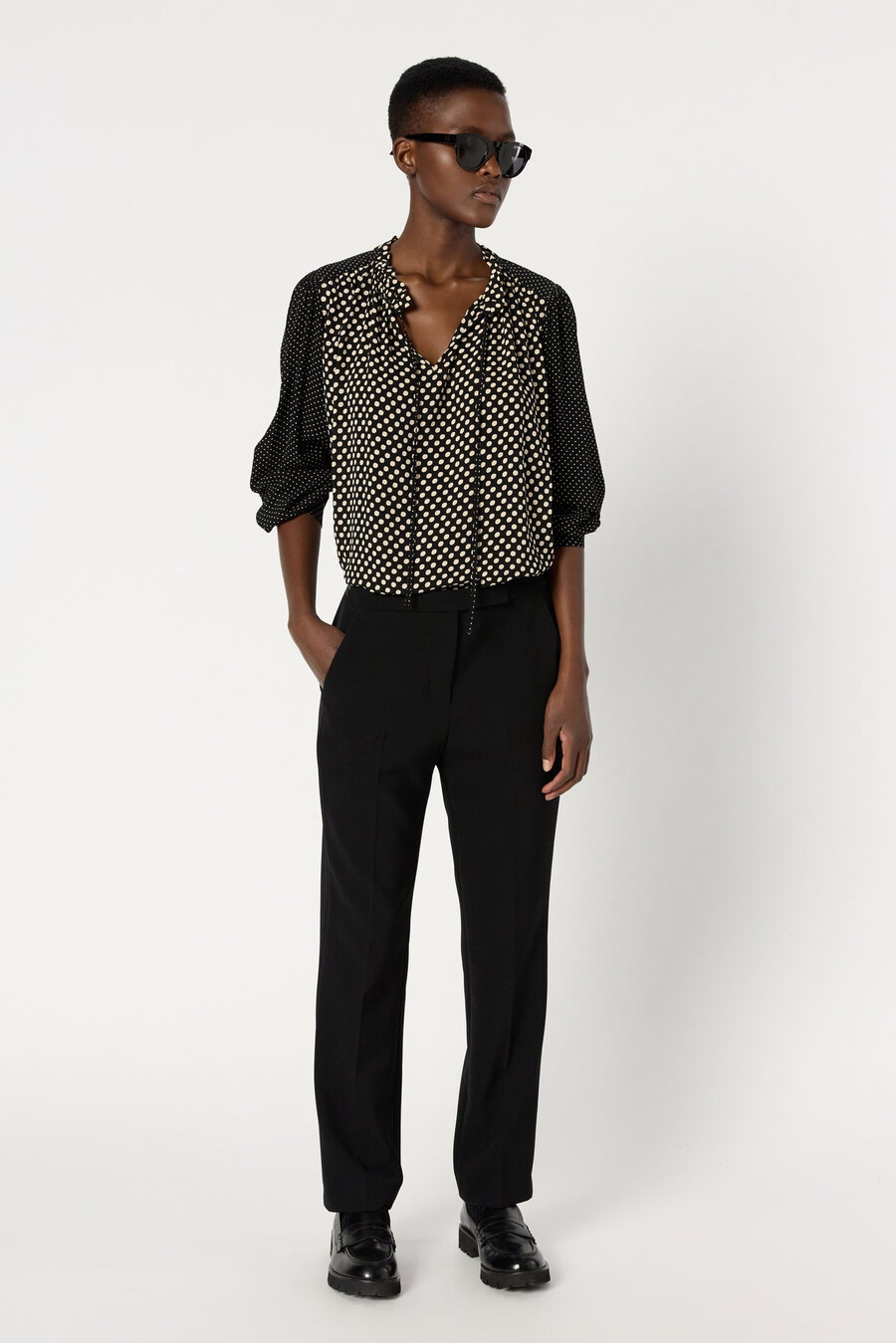 pantalon droit à dos élastiqué - cora