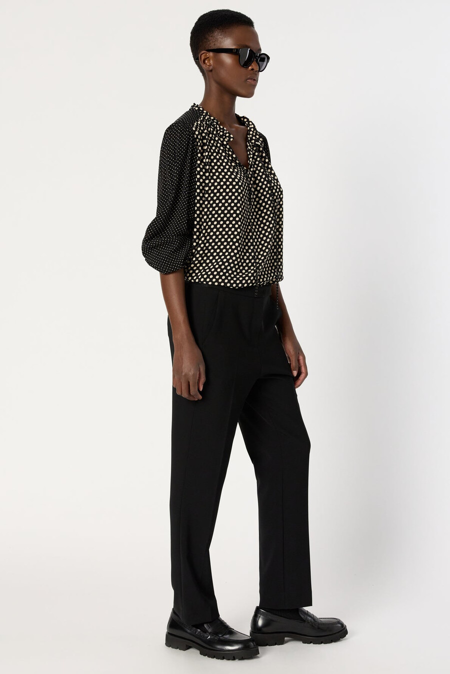 pantalon droit à dos élastiqué - cora