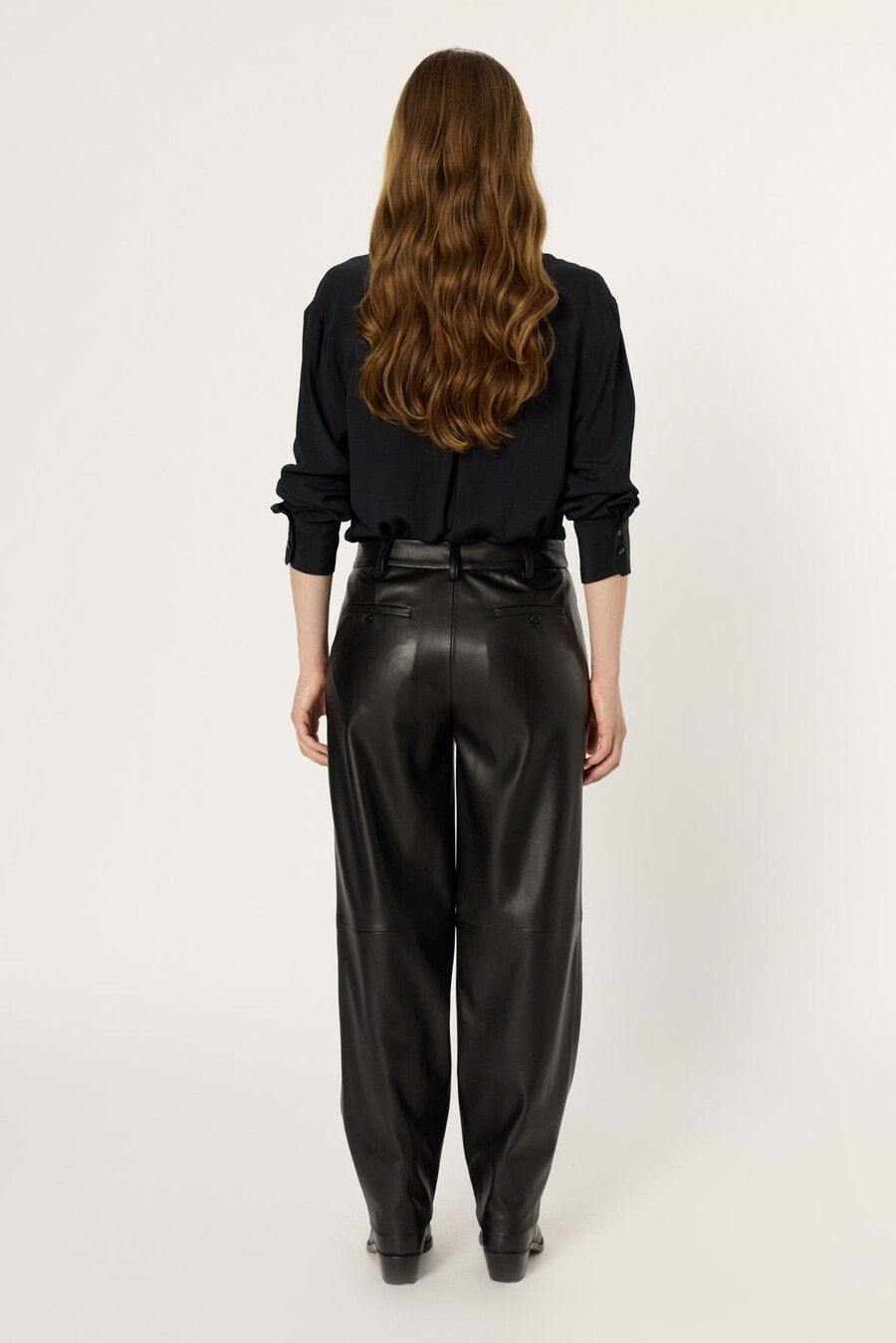 pantalon droit en similicuir - carmen