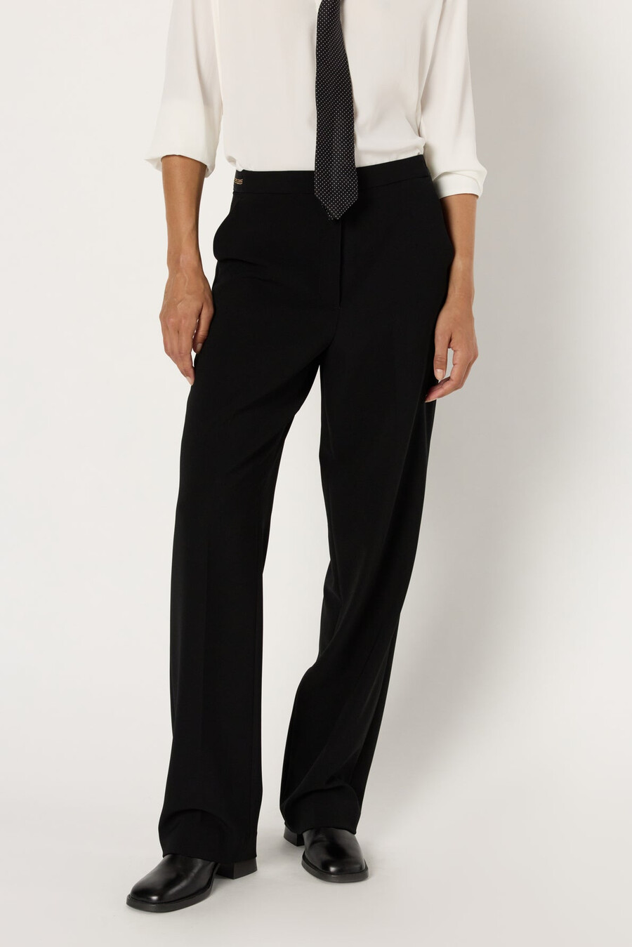 pantalon droit de costume à taille élastique - cecile