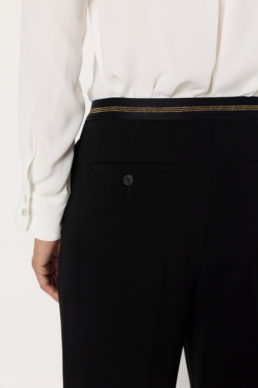 pantalon droit de costume à taille élastique - cecile