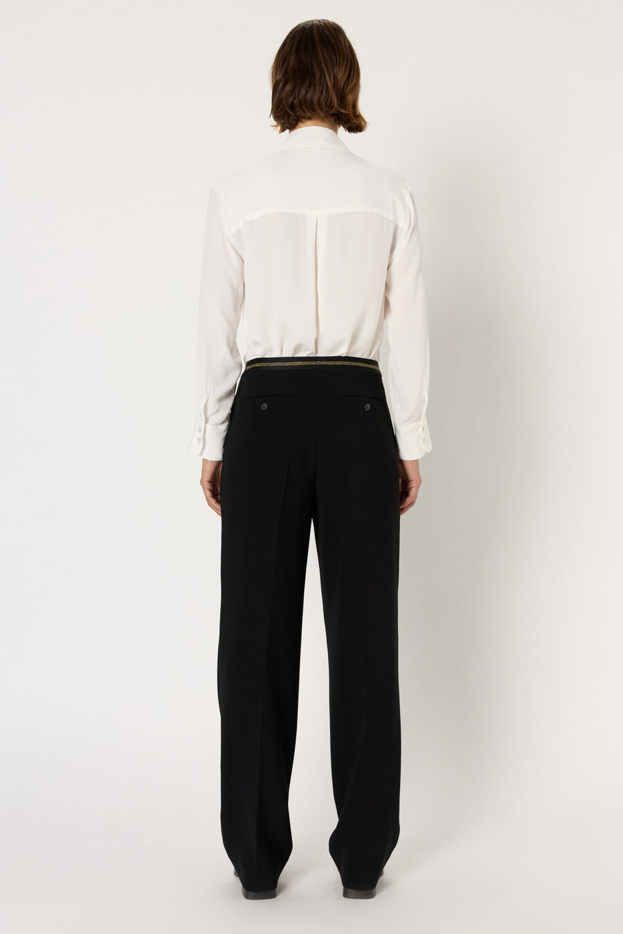 pantalon droit de costume à taille élastique - cecile