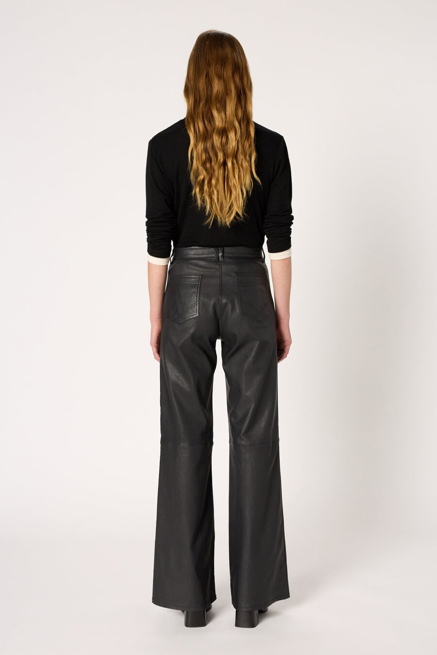 pantalon en cuir évasé - cynthia
