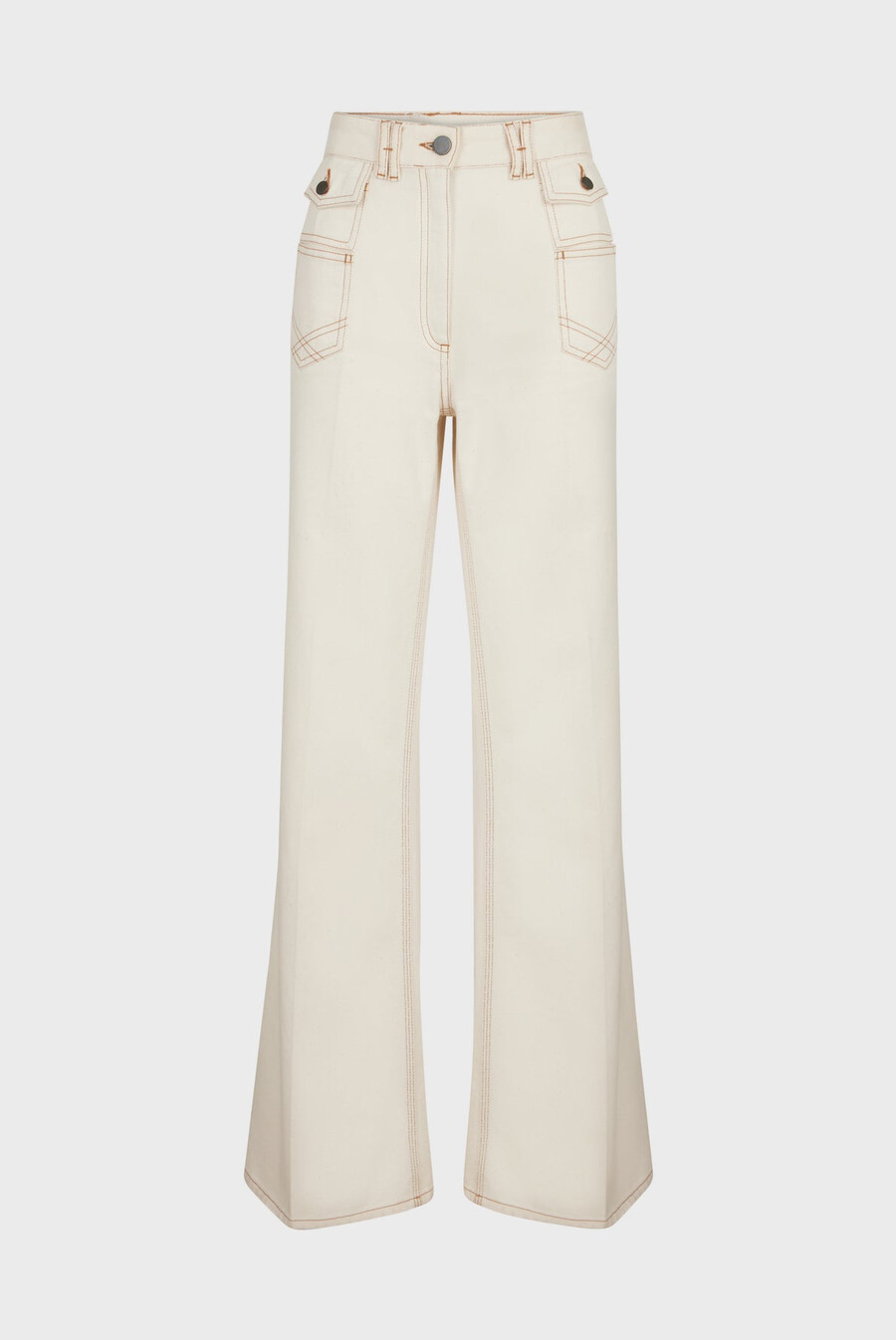 anna - pantalon en jean taille haute à jambes larges