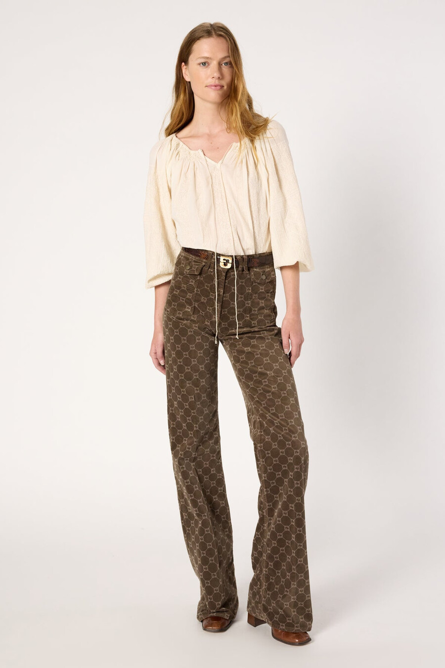 blouse brodée à large encolure - aglae
