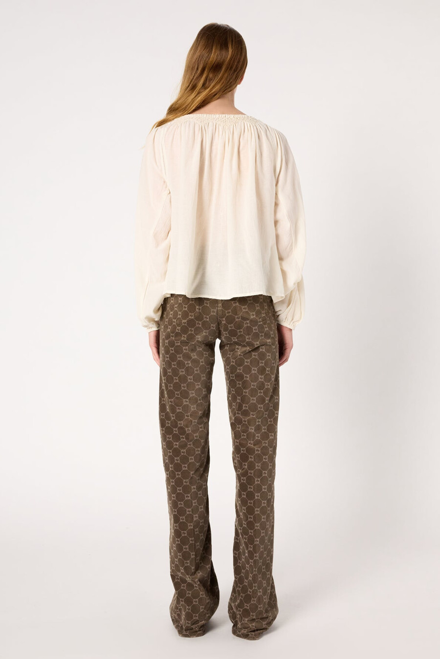 blouse brodée à large encolure - aglae